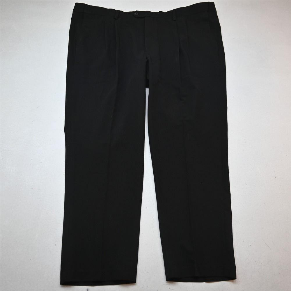 GS 48x30 Black Expander Waist Pleated Perfect Fit Dress Mens Pants